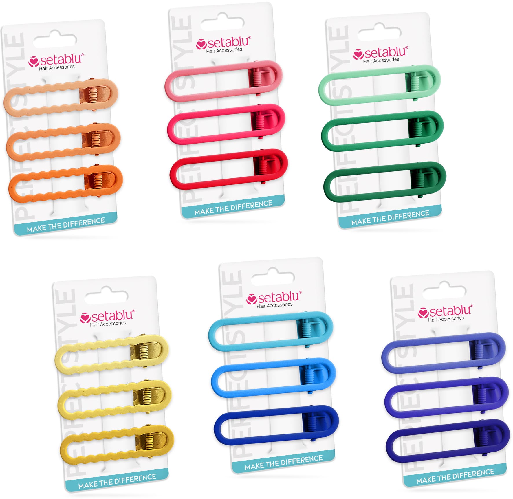 fermagli capelli 3 pezzi vari colori