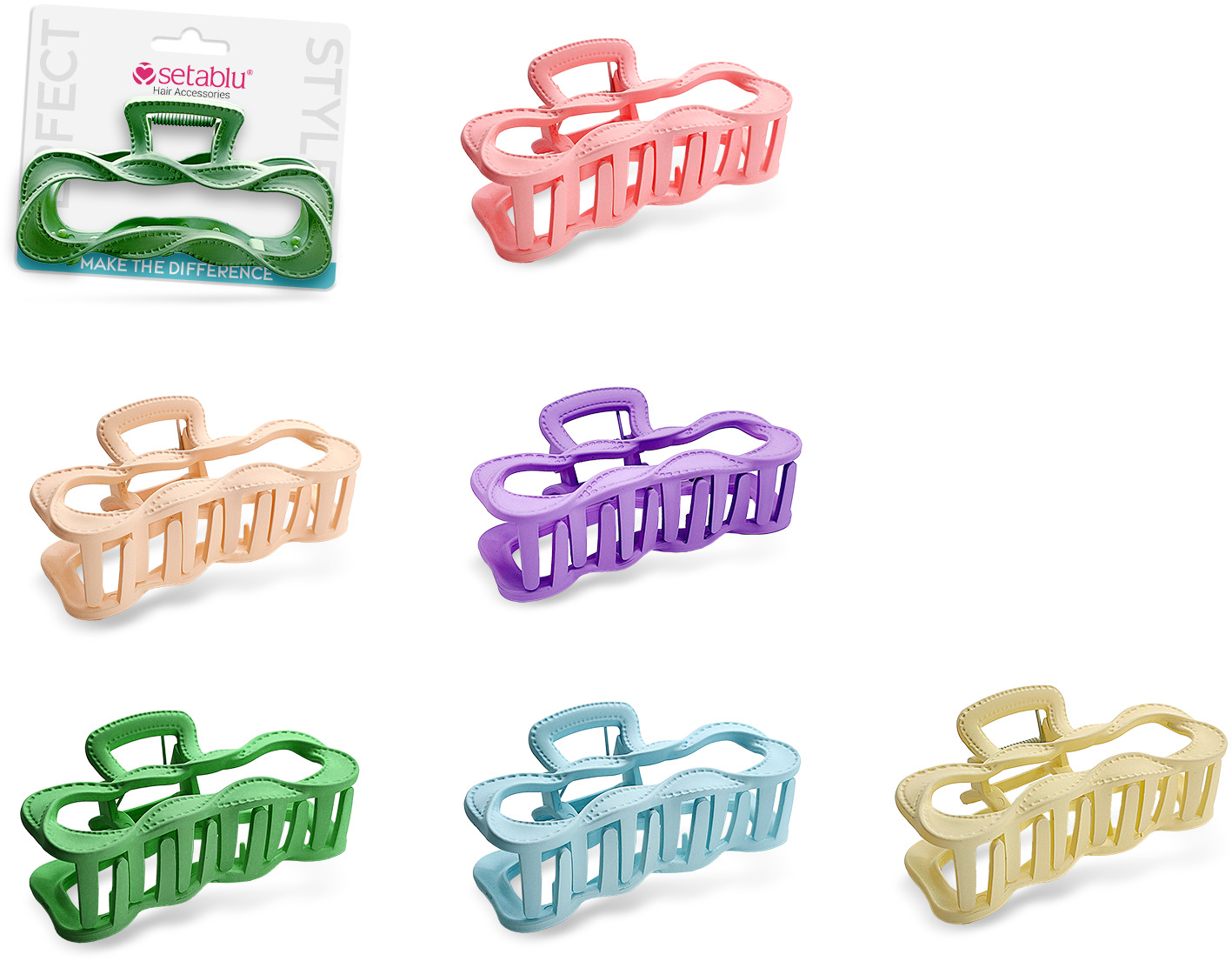pinza capelli 10cm opaca vari colori