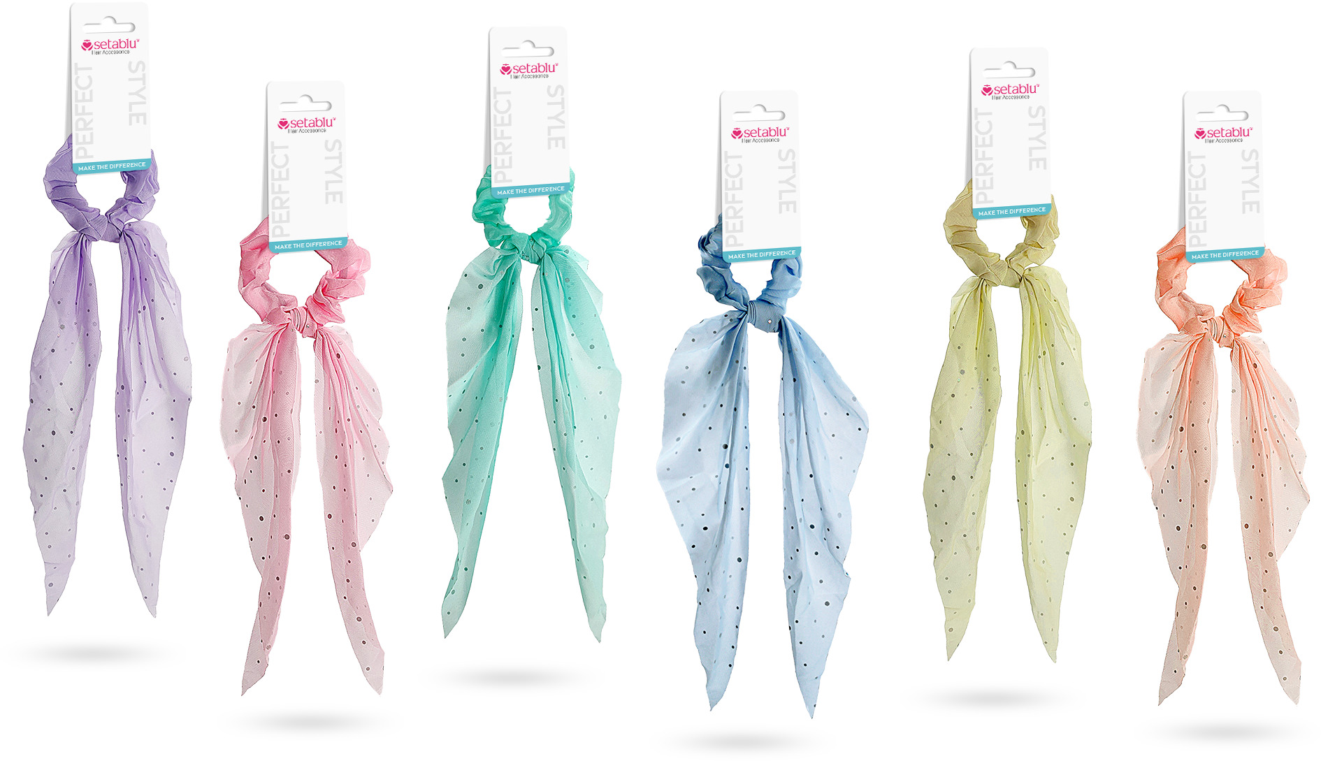 scrunchie con nastro vari colori