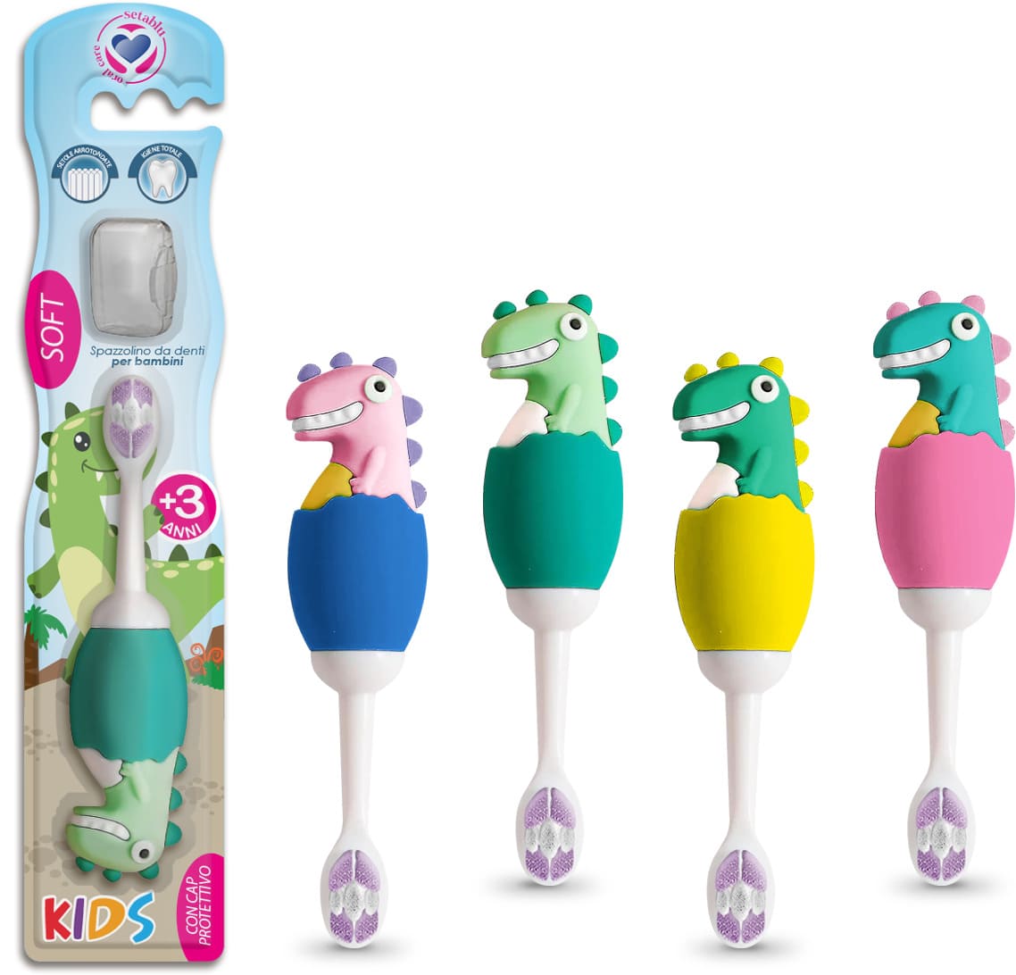spazzolino denti baby dinosauro