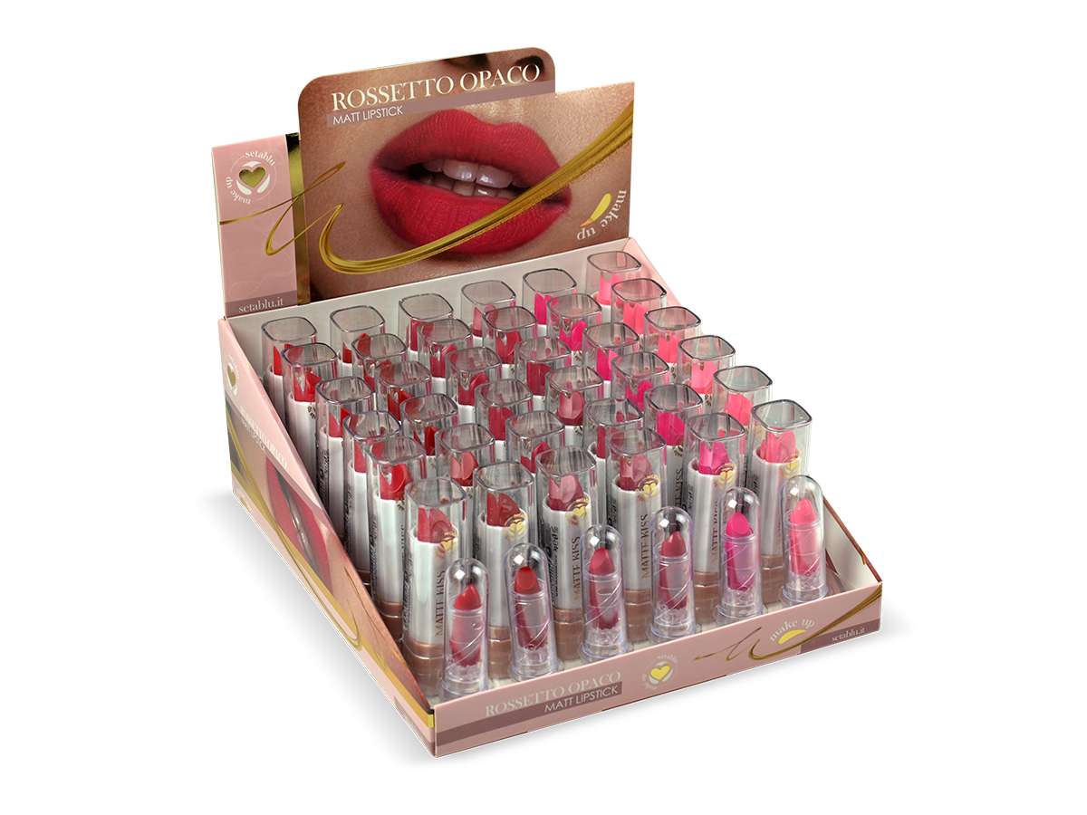 display rossetto matte kiss +tester 36 pezzi